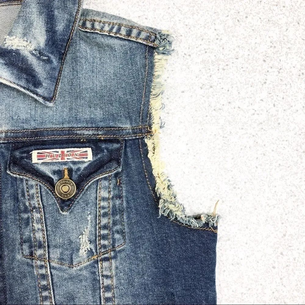 Hudson | Distressed Denim Vest - Picture 4 of 7